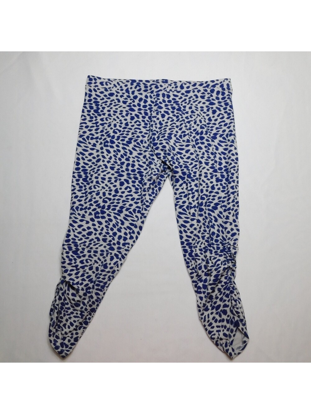 Victoria's Secret PJ Lounge Pants Womens M Blue White Leopard Animal Print Ruche